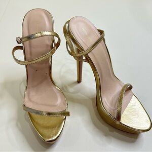 PrettyLittleThing Metallic Gold Heels